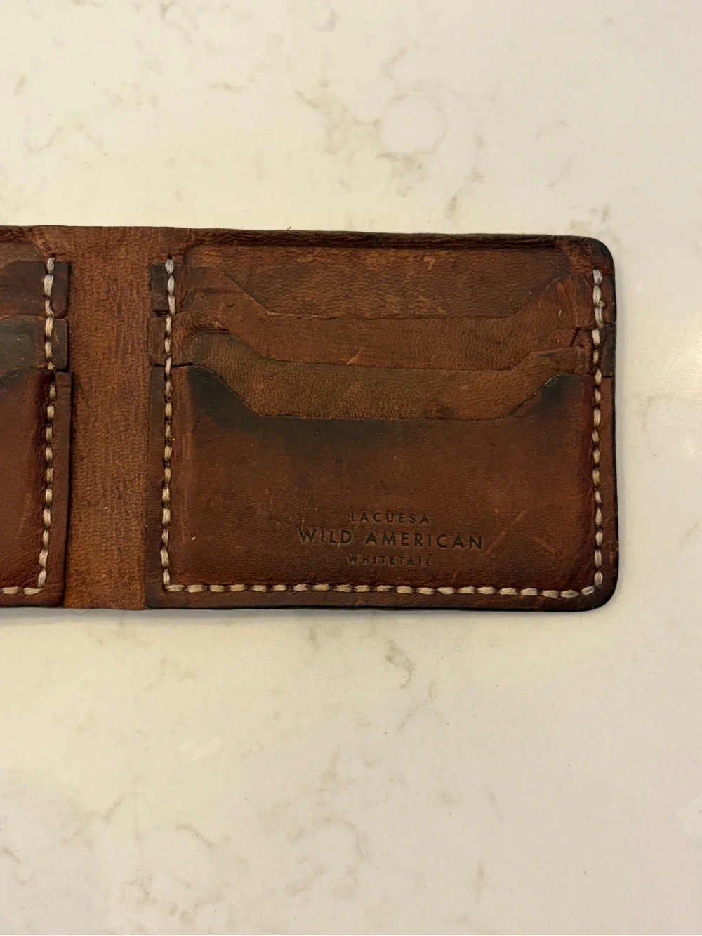 LACUESA Men’s Brown Deerskin Leather Minimalist Card Wallet